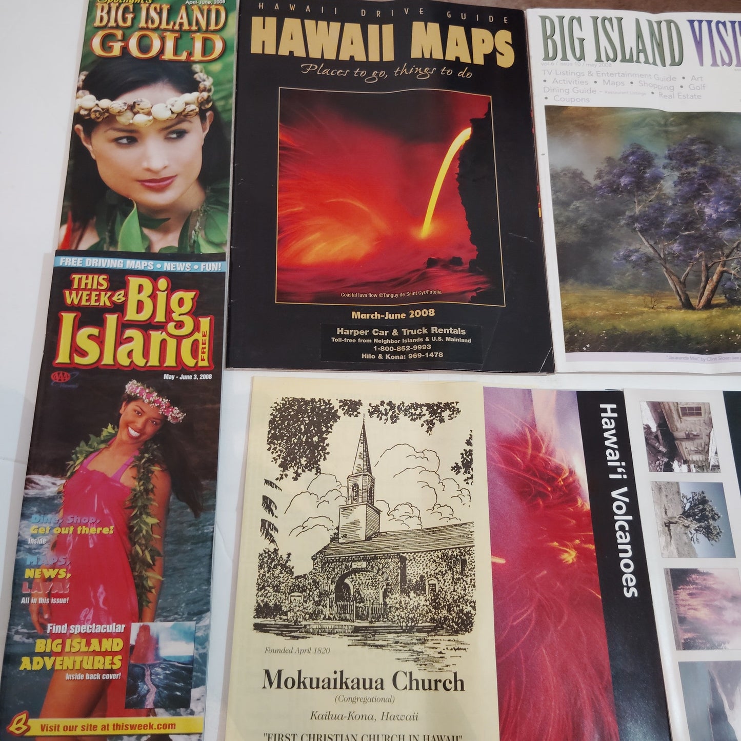 Big Island Hawaii Vintage Travel Ephemera Lot - Guides, Maps & Souvenirs c. 2008