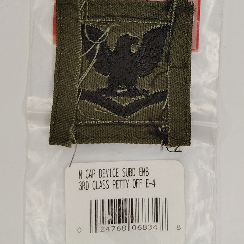 Vintage US Navy PO3 E‑4 Subdued Collar Device 2" Embroidered Patch Vanguard