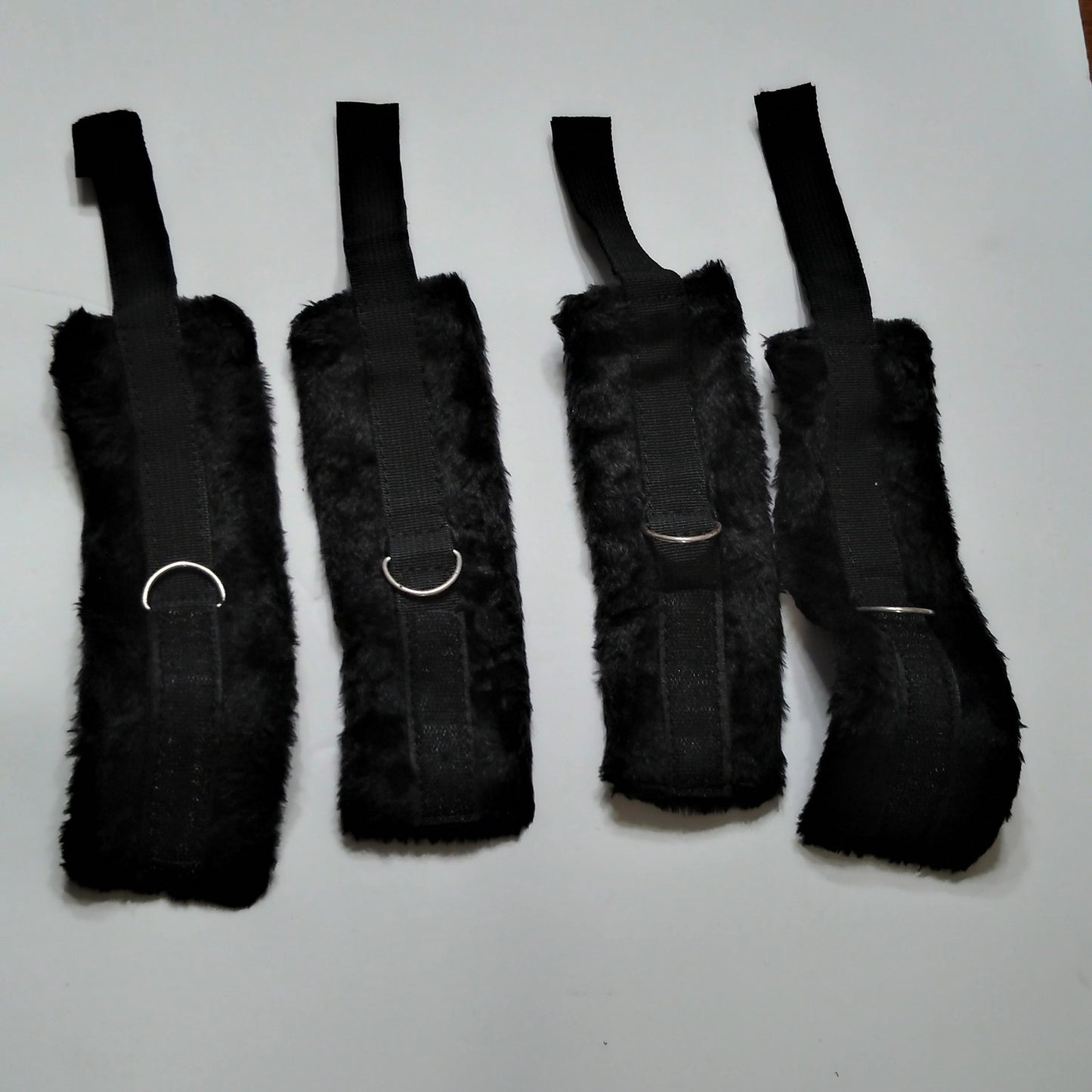 Fuzzy Bedroom Bondage Kit, Adult Bedroom Restraint System, Cosplay Intimacy