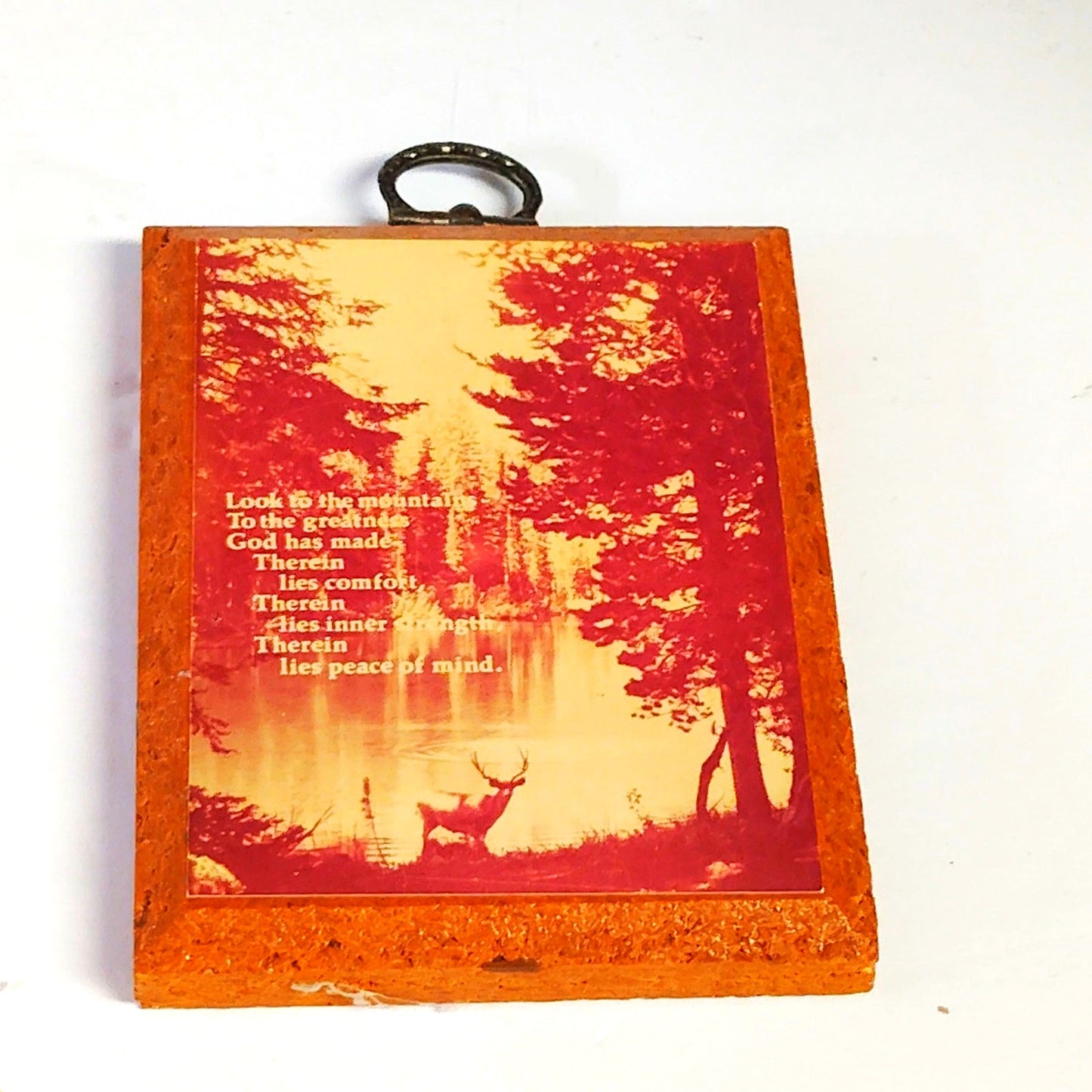 Lot 2 VTG Rustic Wall Plaques Kmart Elk Nature Print + Country Heart Sister
