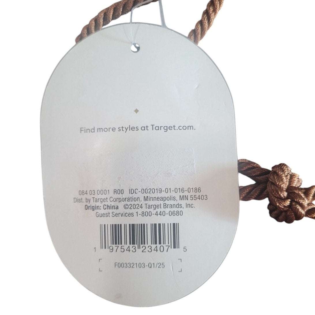 10" Outdoor Woven Bird House Beige – Threshold – Hanging Pear-Shaped Shelter with 2" Opening