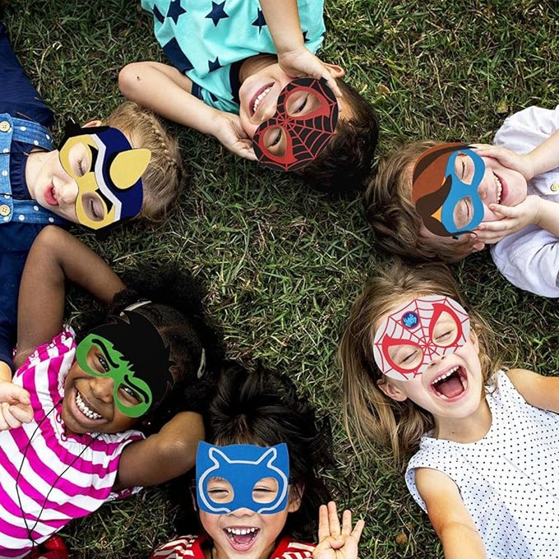 Superhero Felt Masks 24‑Pack 8 Styles Kids (Will Fit Adults Too) Party Favors