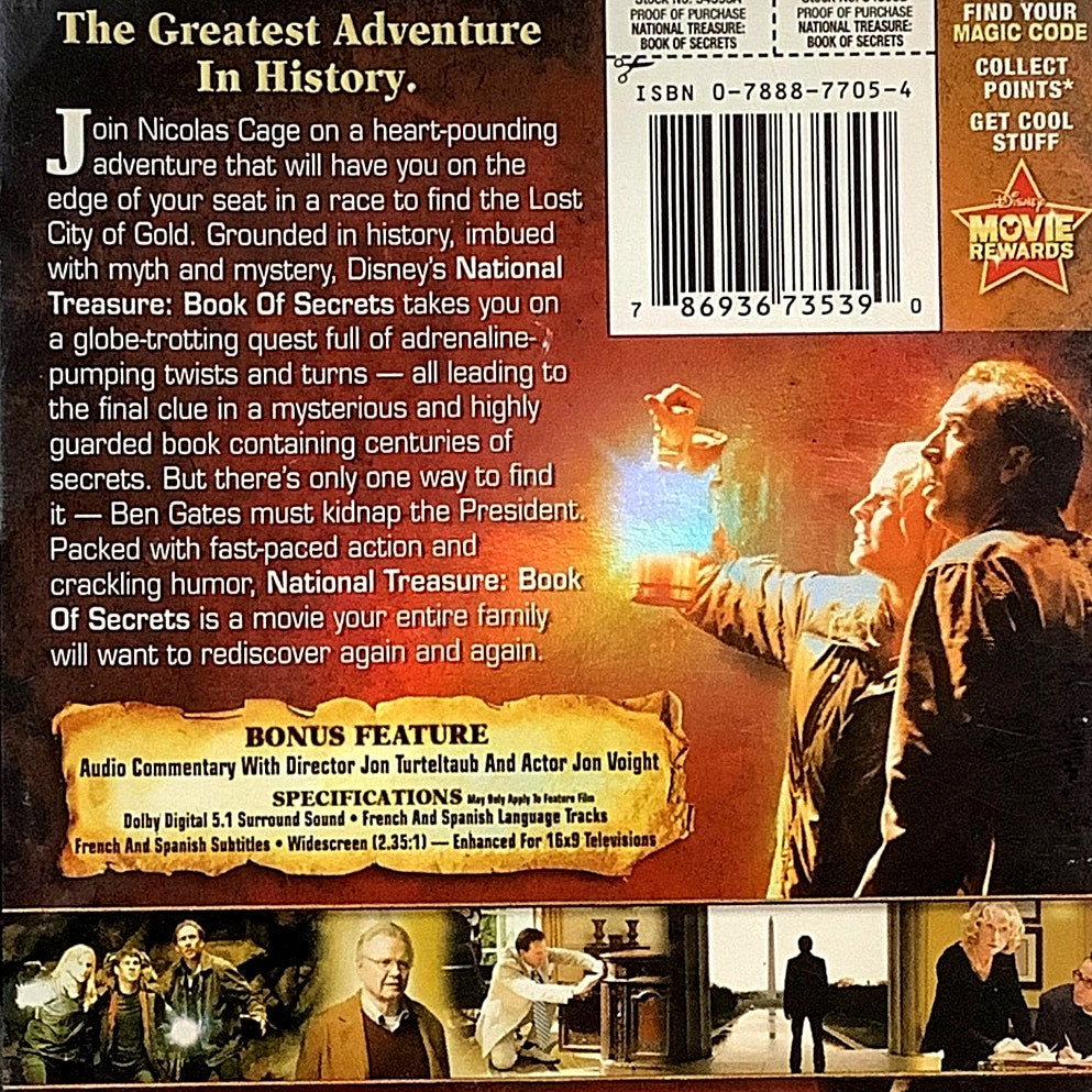 National Treasure 2: Book Of Secrets (2008 DVD) 125 Min. PG Action & Adventure
