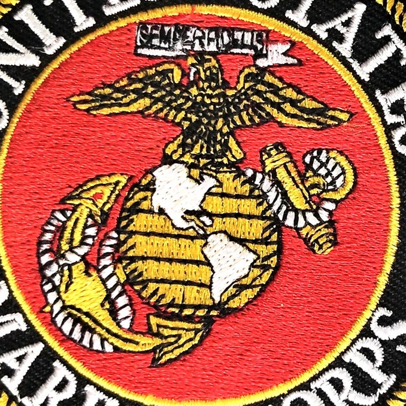 USMC Retired Embroidered Patch Eagle Globe Anchor Full Color 3‑1/2" Sew‑On