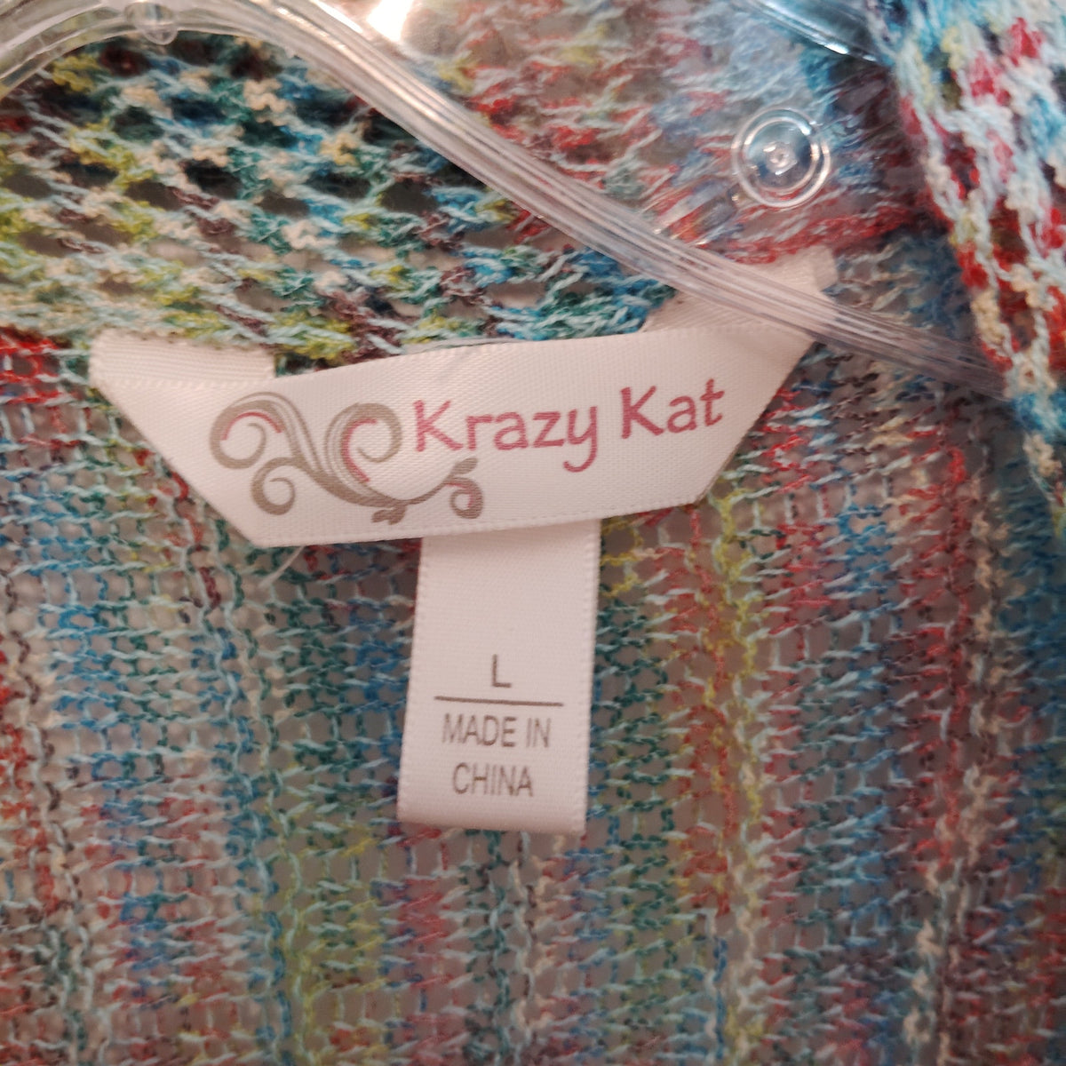 Krazy Kat Multicolor Space Dye Duster Cardigan Women’s Large 38" Estate Knit