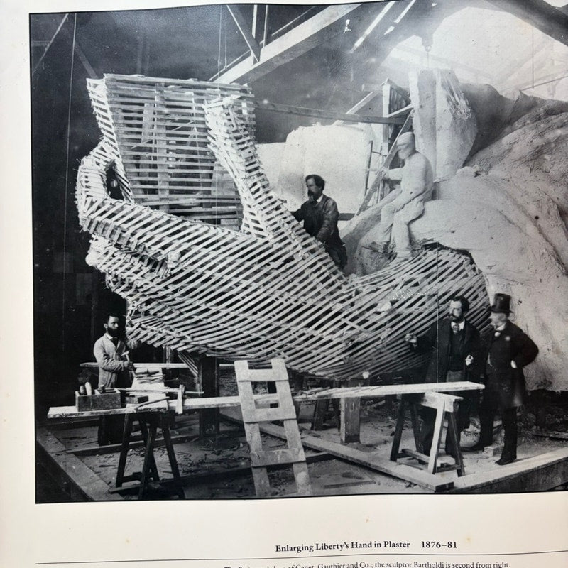 Vintage "Enlarging Liberty's Hand in Plaster" 1876-81 Photo Print 20x16