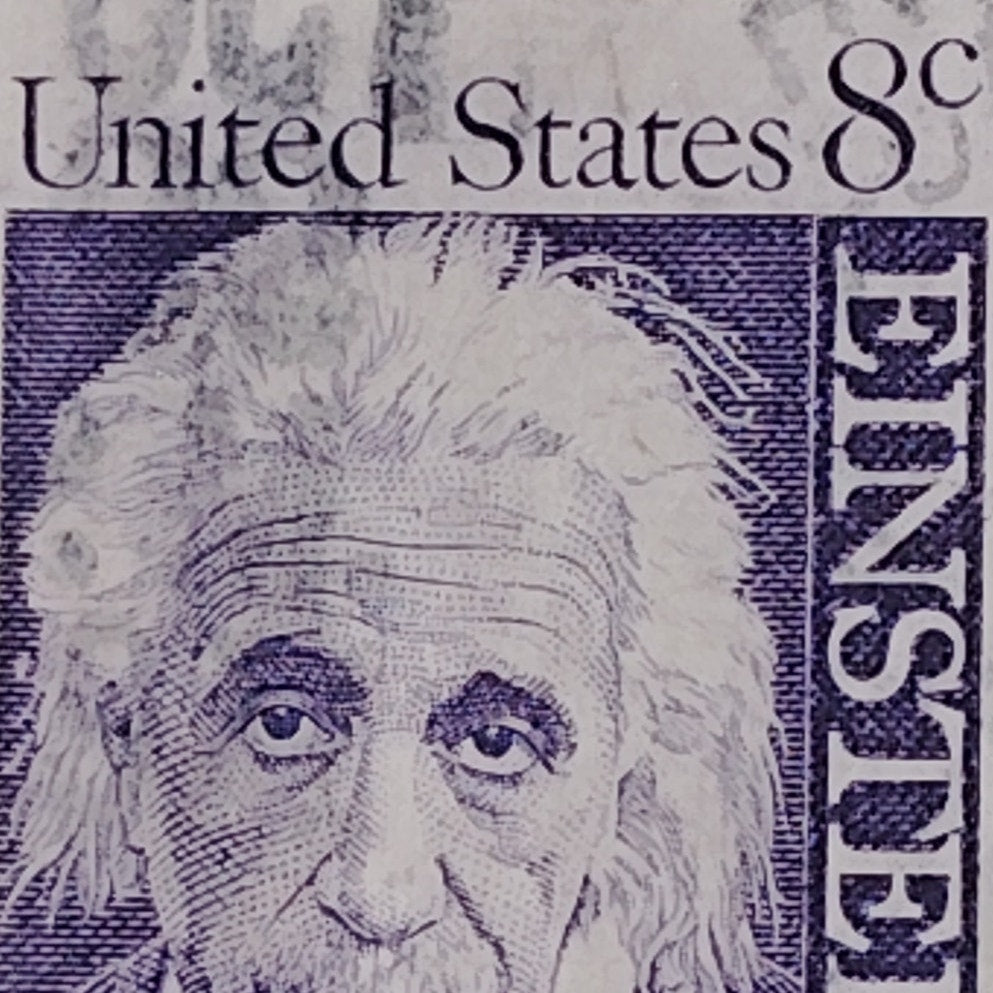 1966 8¢ Albert Einstein Stamp – Prominent Americans Series, Scott #1285, Purple
