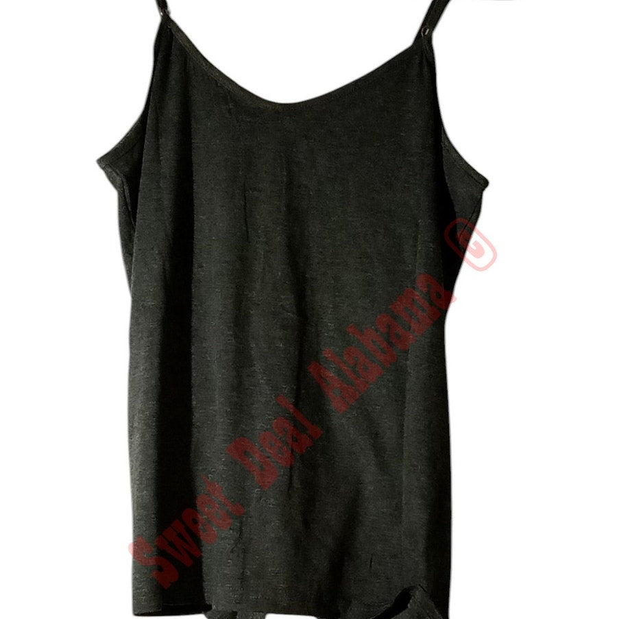 Button Down Casual Summer Top, Sleeveless Shirt, Tie Front Strappy Blouse, S
