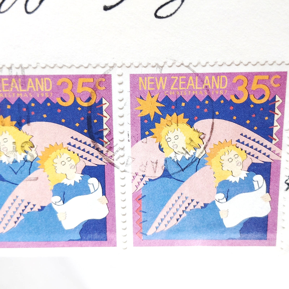 1987 New Zealand Christmas 35c Stamp Cover Airmail Florida Hallmark