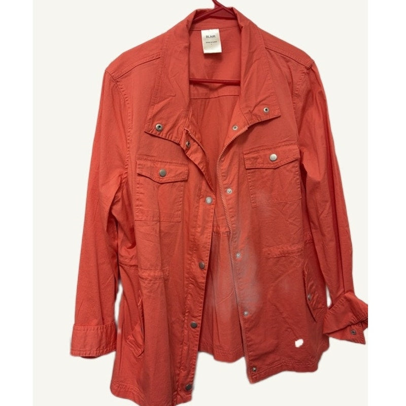 Blair Women's Coral 2-Piece Outfit - Jacket & Short Sleeve Top Size L