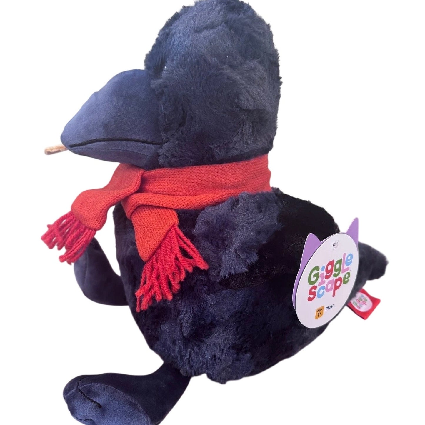 Gigglescape Crow Plush – 11.5 in – Scarf Character Toy, NWT