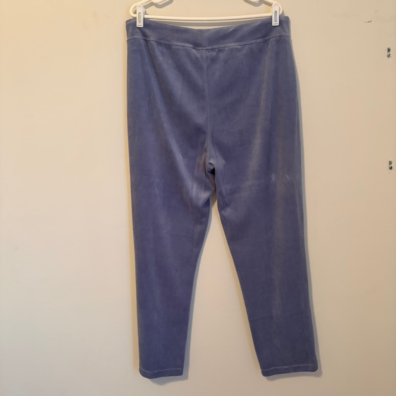 Blair Women's 3-Piece Velour Set L Blue Cream Floral Top Jacket & Pants