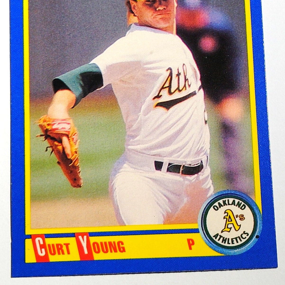 1990 Score Curt Young #533 Oakland Athletics Pitcher MLB Baseball EX