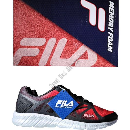 FILA Fantom 6 Men's Running Shoes, Memory Foam, Size 8.5, Red/Black, NIB