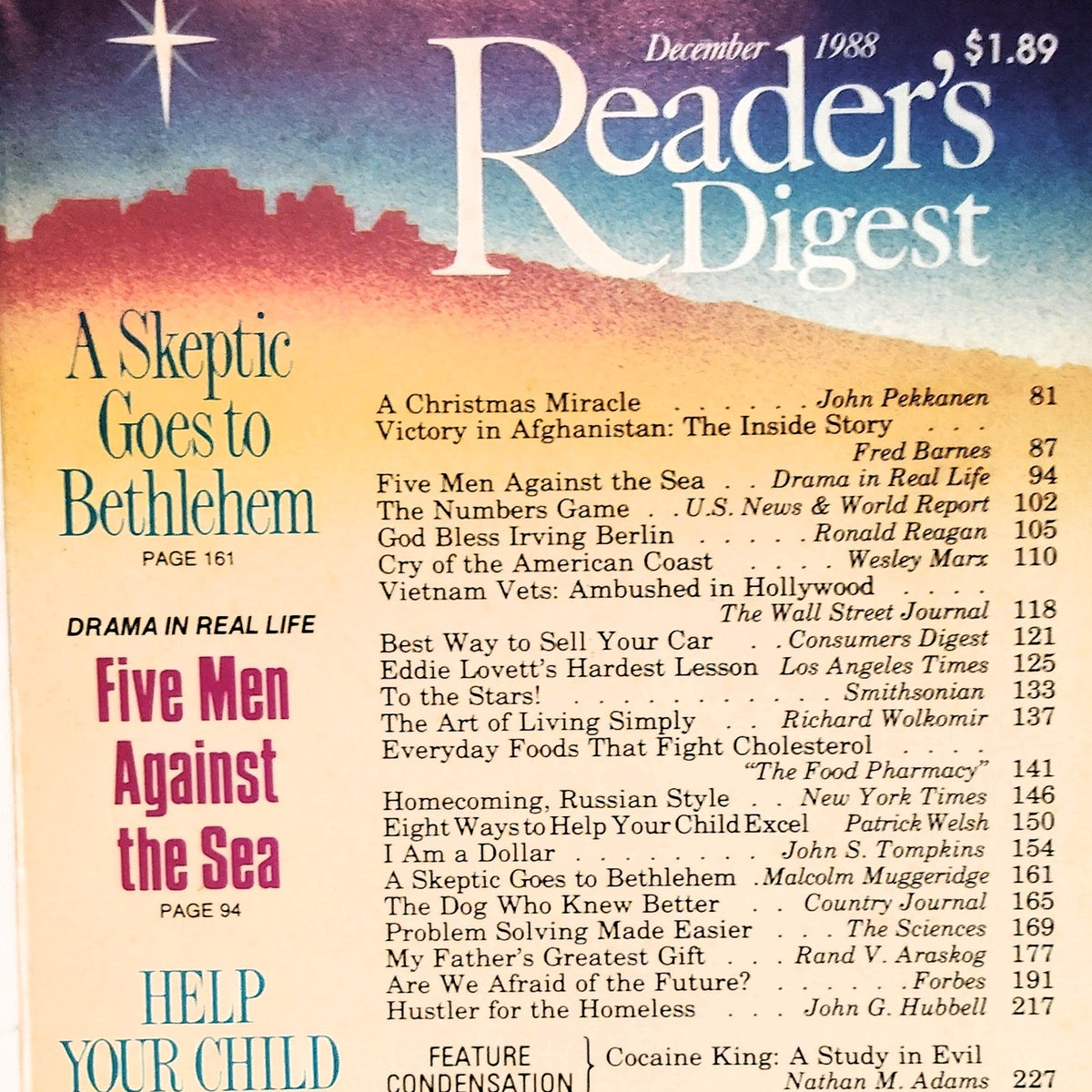 Reader's Digest December 1988 Christmas Issue, Victory in Afghanistan, VTG Issue