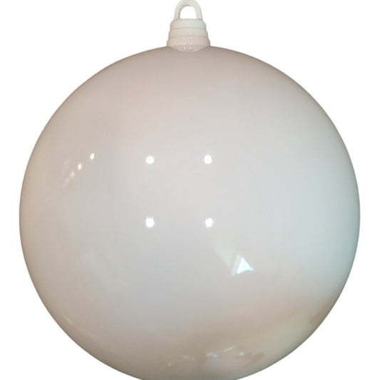 16" White Christmas Ball Ornament, Indoor/Outdoor Large Holiday Hanging Decor