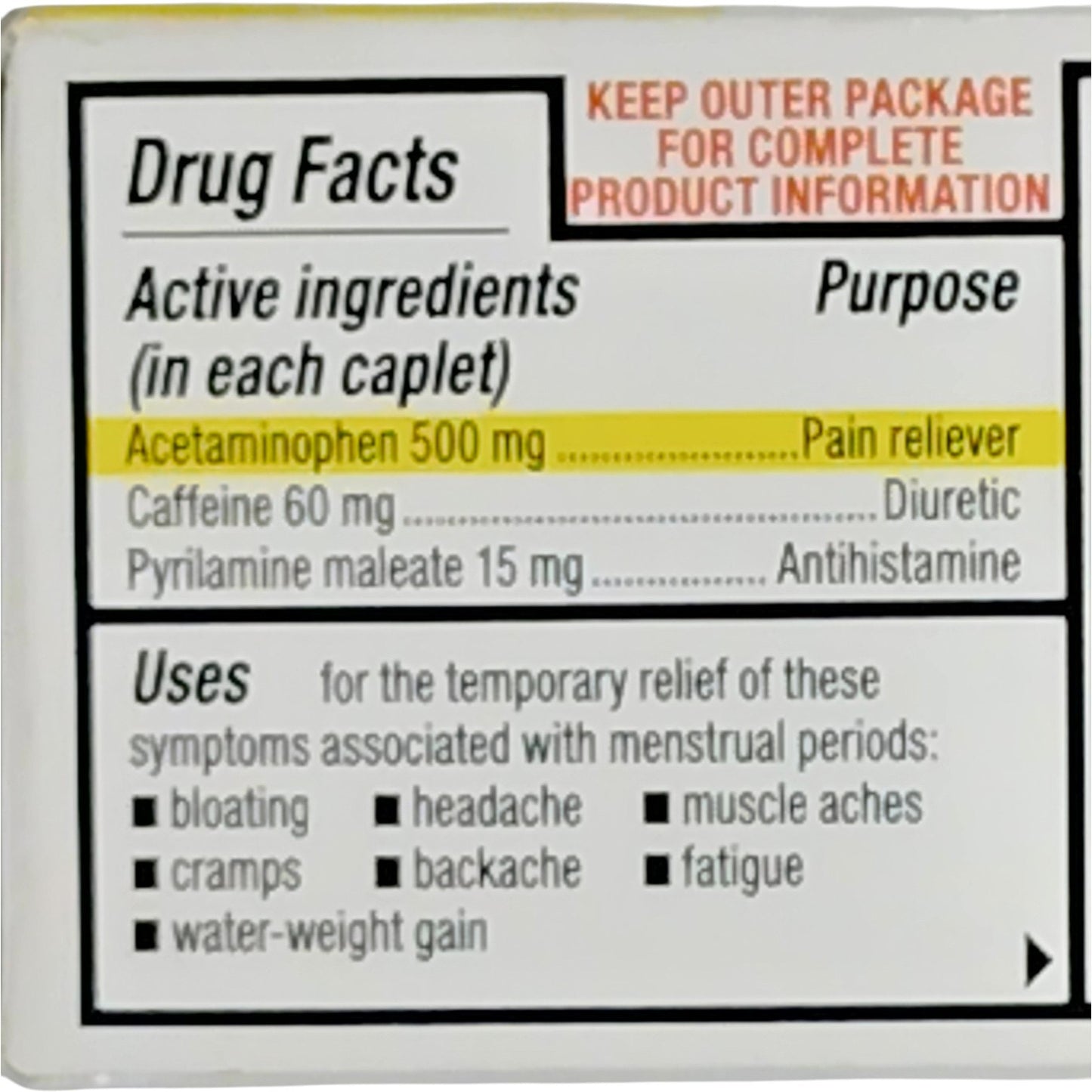 DG Health Menstrual Relief – 40 Caplets – 500mg Acetaminophen – Exp. 04/2027