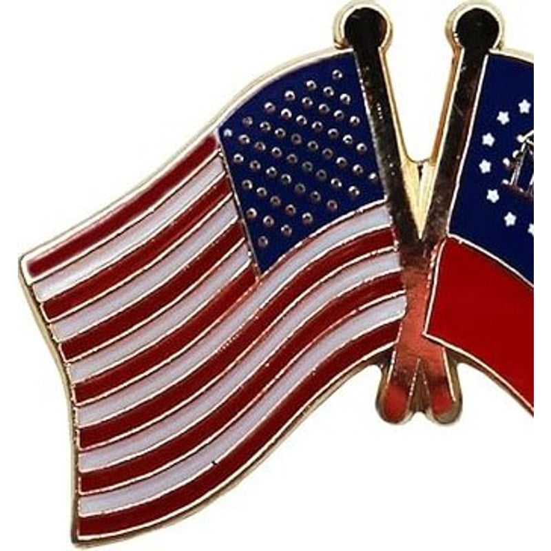 USA Georgia State Flag Novelty Biker Jacket Hat Lapel Pin 1" × 3/4"