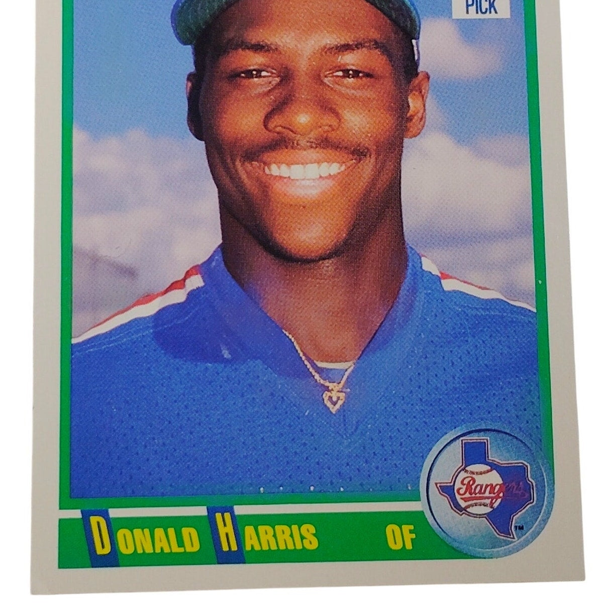 1990 Score Donald Harris #661 Texas Rangers 1st Round Pick OF Baseball Card NM