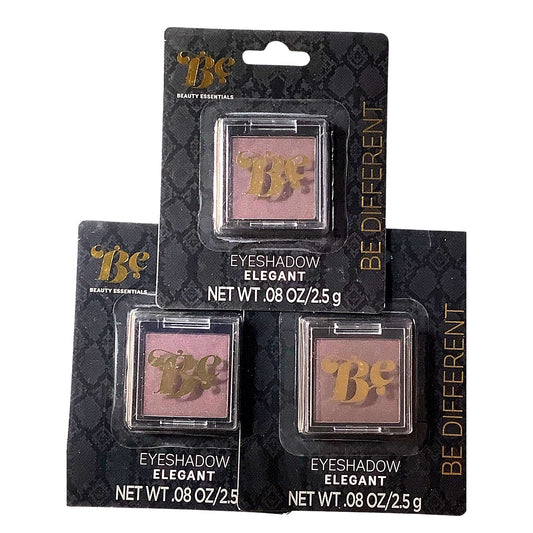 3-PK Beauty Essentials (Purple) Eyeshadow, Elegant, Compact, .08 oz. Each