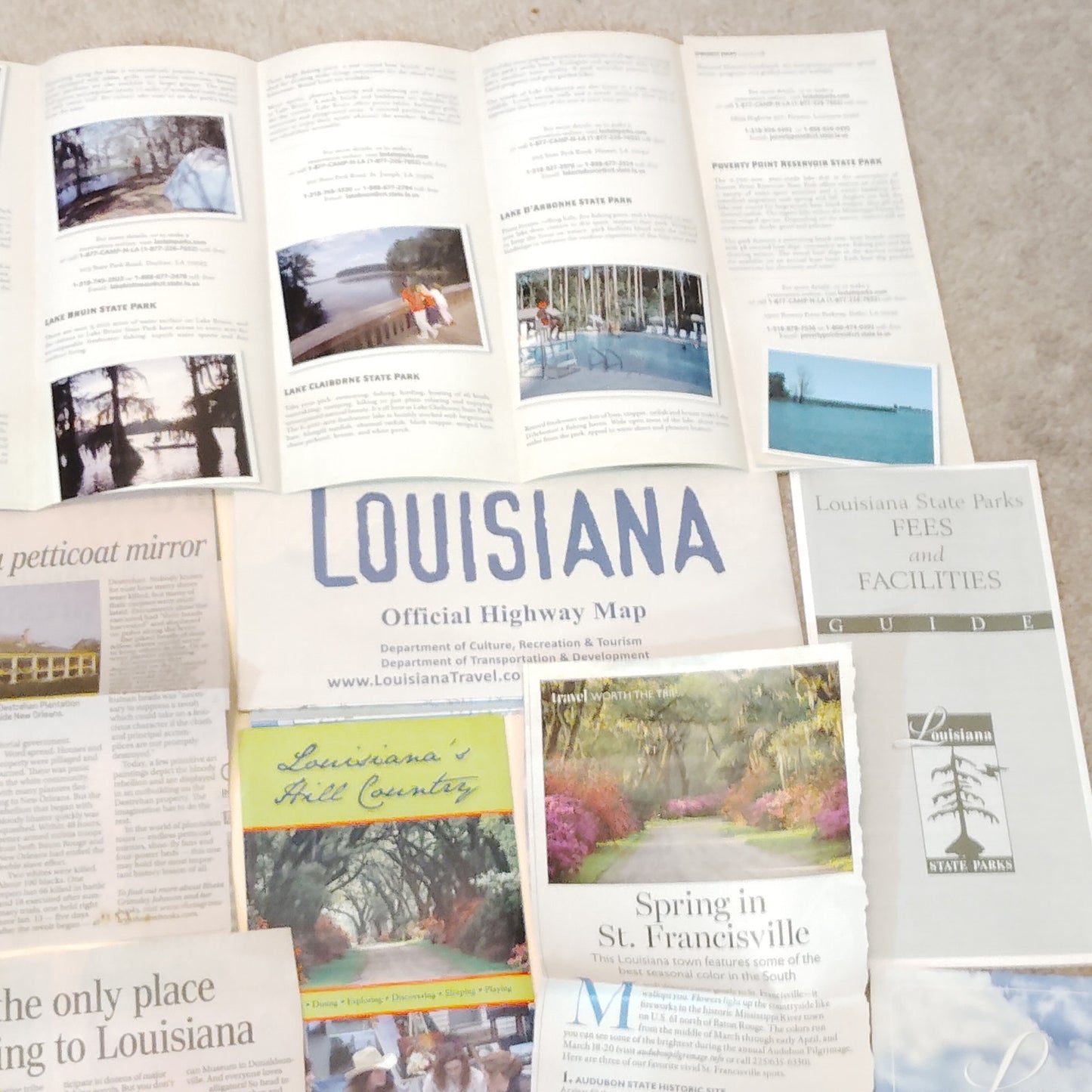 2010 Louisiana Travel Ephemera Lot Maps Guides Brochures New Orleans 3/4 Lb