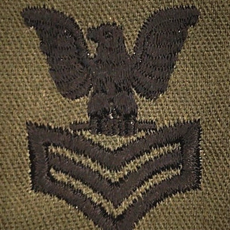 US Army Specialist E‑4 Subdued OD Green Rank Patch 2" × 1‑5/8" Sew‑On