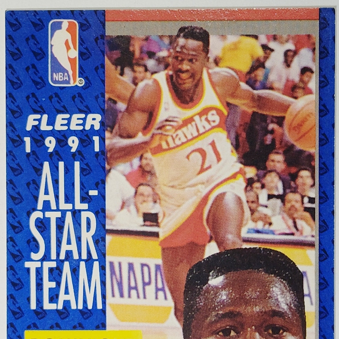 1991-92 Fleer Dominique Wilkins #212 Atlanta Hawks Hall of Fame All-Star Card