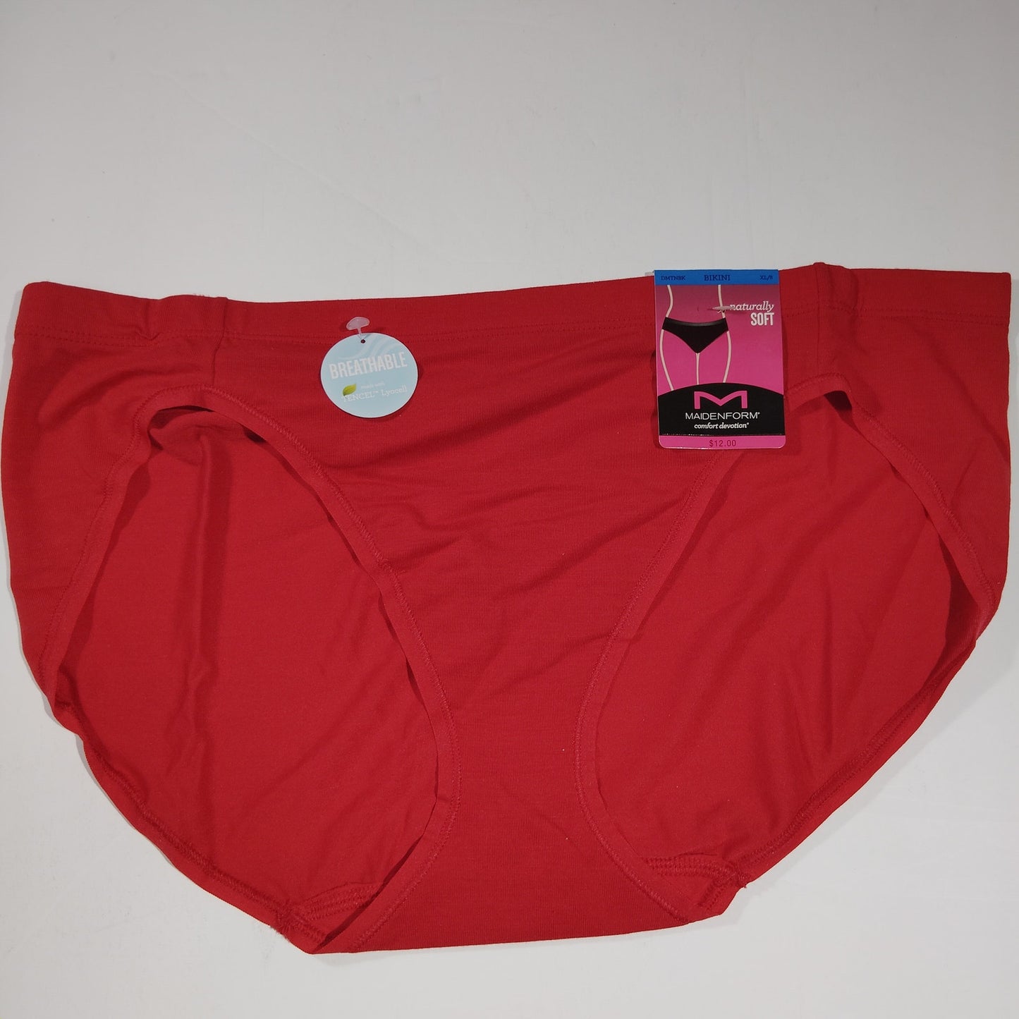 Maidenform Barely There Naturally Soft Bikini Panty – Dark Red – Size XL/8