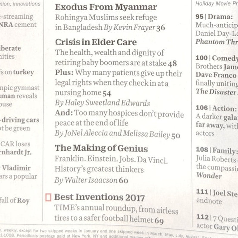 TIME Magazine November 27 / December 4, 2017 - 25 Best Inventions of 2017