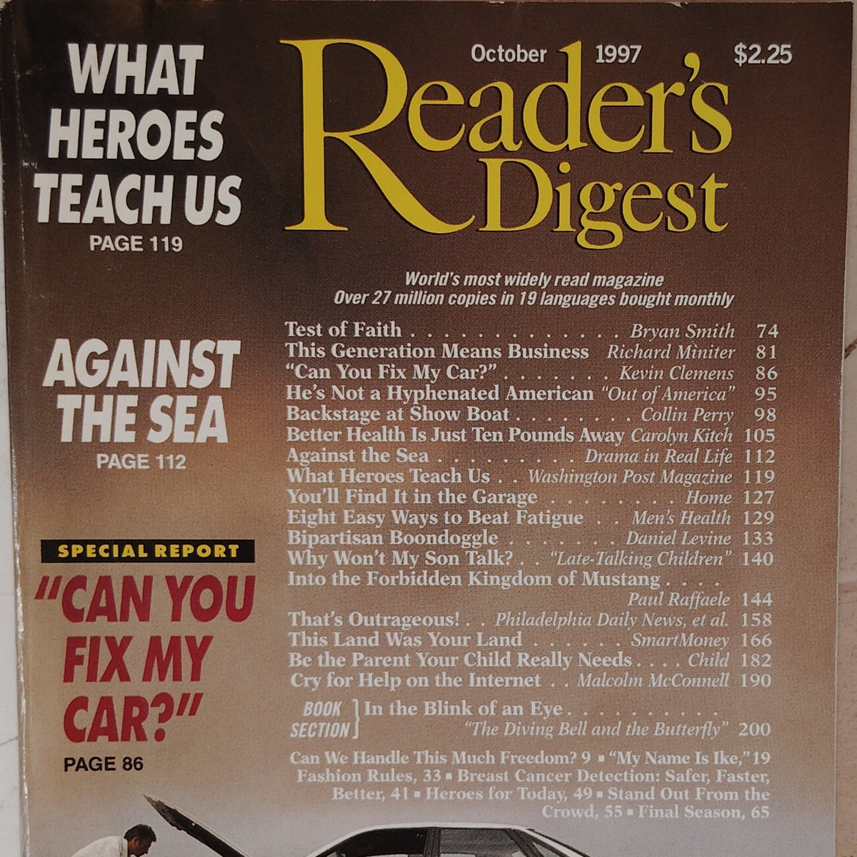 Reader's Digest October 1997 Vintage Magazine Back Issue - Can You Fix My Car