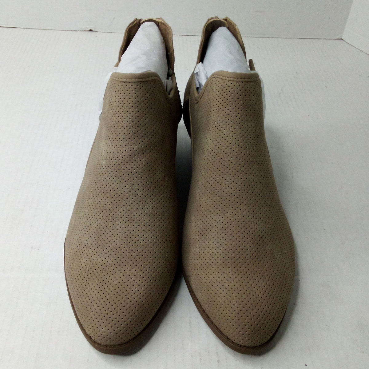 Lane Bryant Taupe Perforated Block Heel Shooties 12W Wide Ankle Booties New