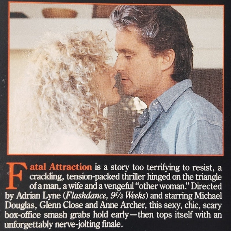 Fatal Attraction VHS 1987 Michael Douglas Glenn Close Thriller
