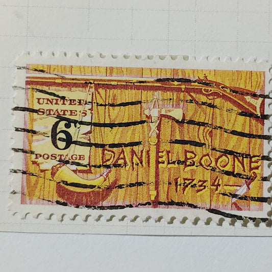 1968 US 6c Daniel Boone American Folklore Stamp #1357 Used Cancelled Vintage