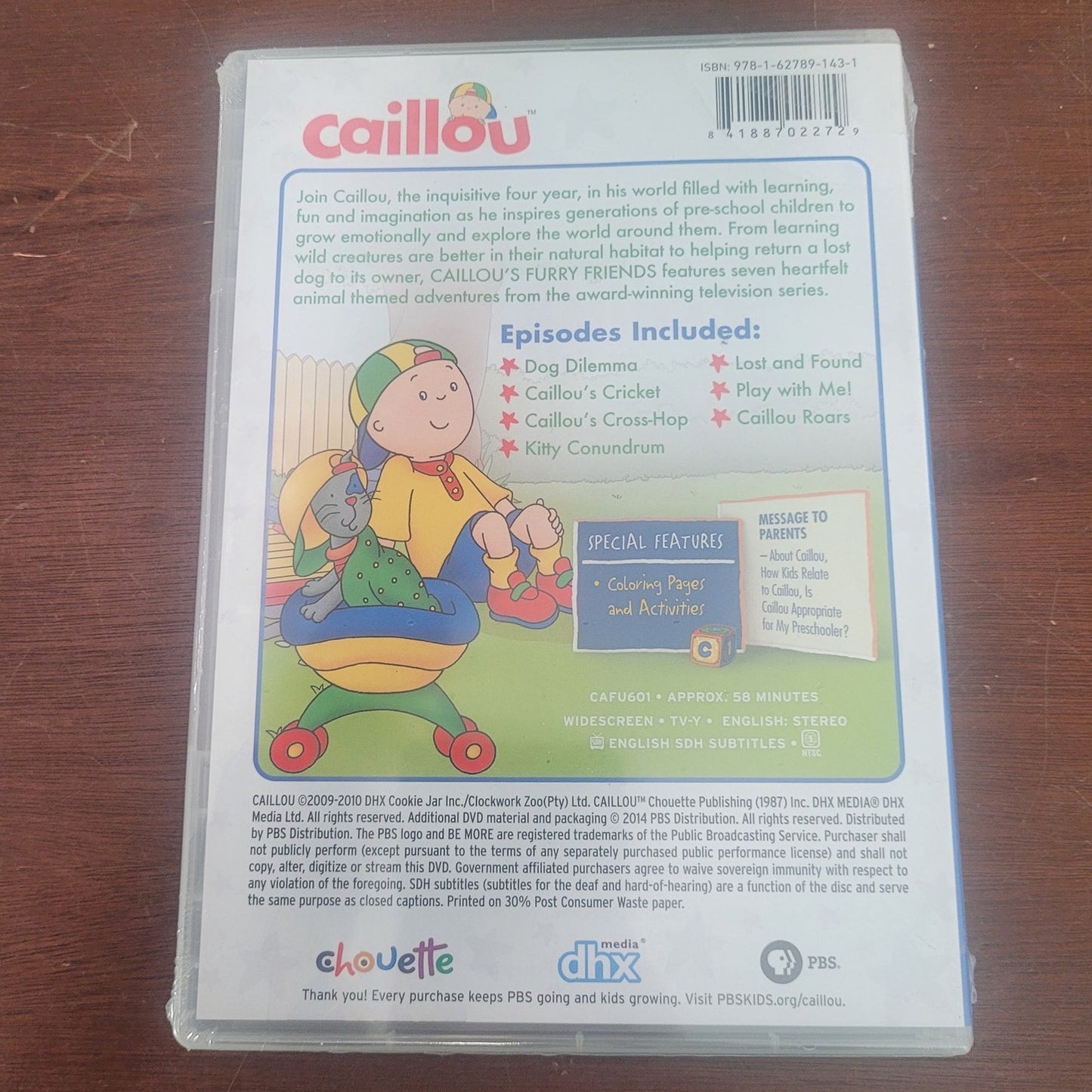 Caillou: Caillou’s Furry Friends (DVD) PBS Kids Family Animation