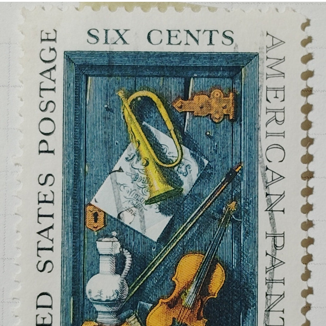 1969 US Postage Stamp #1386 William M. Harnett American Painting 6c Used VTG