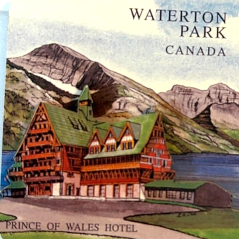 Prince of Wales Hotel Waterton Lakes 3D Layered Wood Fridge Magnet Canada 2.63"