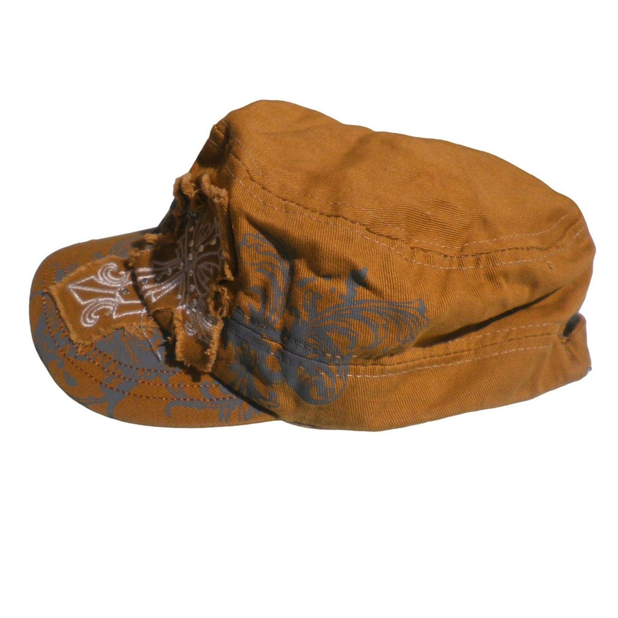 3 Cross Motif Painter Distressed Hats / Caps, Blue, Gray, Tan, Adjustable Buckle
