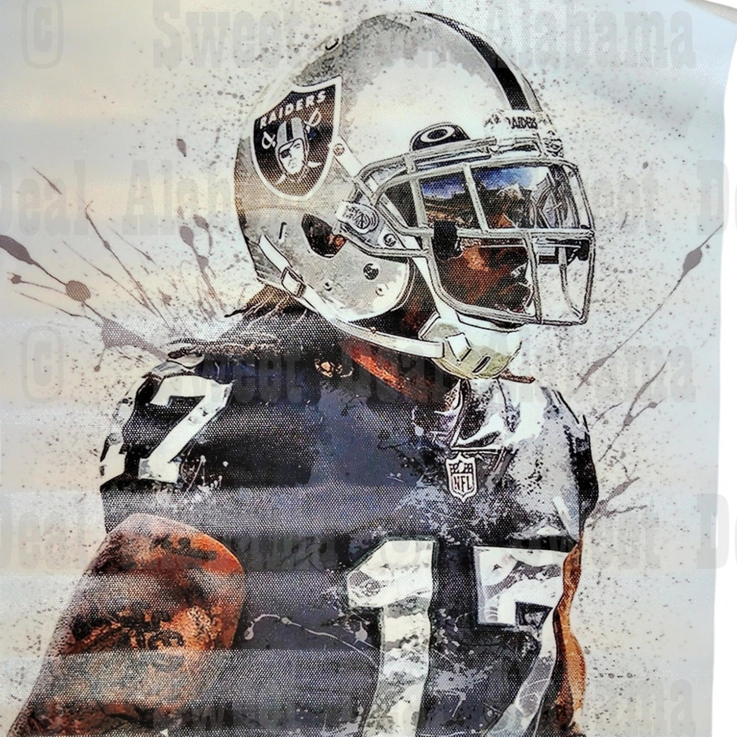 Oakland Raiders #17 Davante Adams – 12” x 18” Canvas Print – Unframed