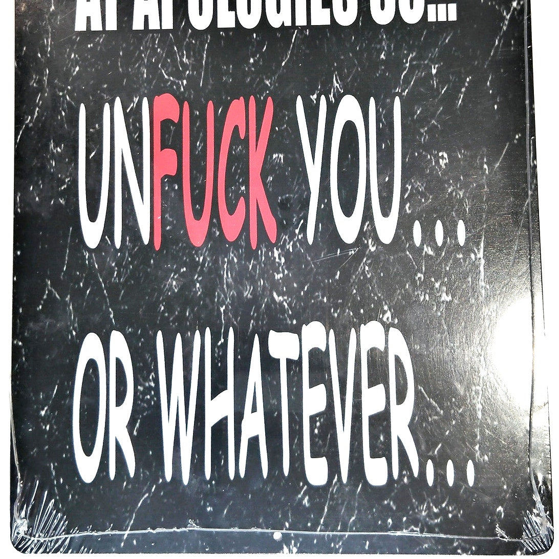 Funny Profanity Tin Sign 12×8 Sarcastic Quote Black Marble Metal Wall Decor