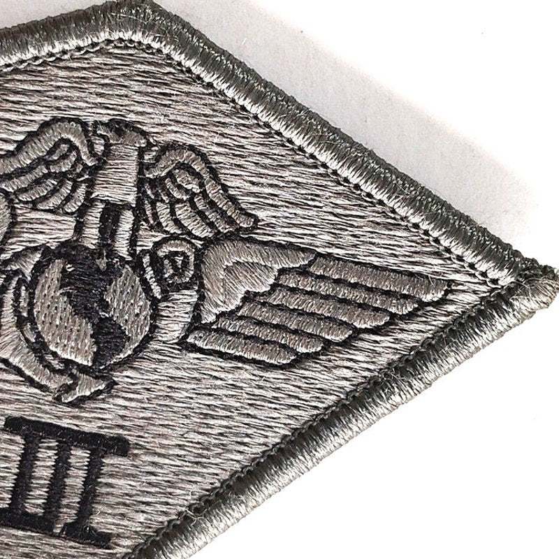 USMC 3rd Marine Aircraft Wing Novelty Patch Subdued 3‑3/4" × 2‑3/4" Hook Back