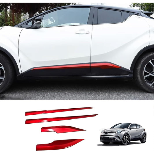 Red ABS Side Door Molding Trim 4PCS for Toyota C-HR CHR 2018–2023
