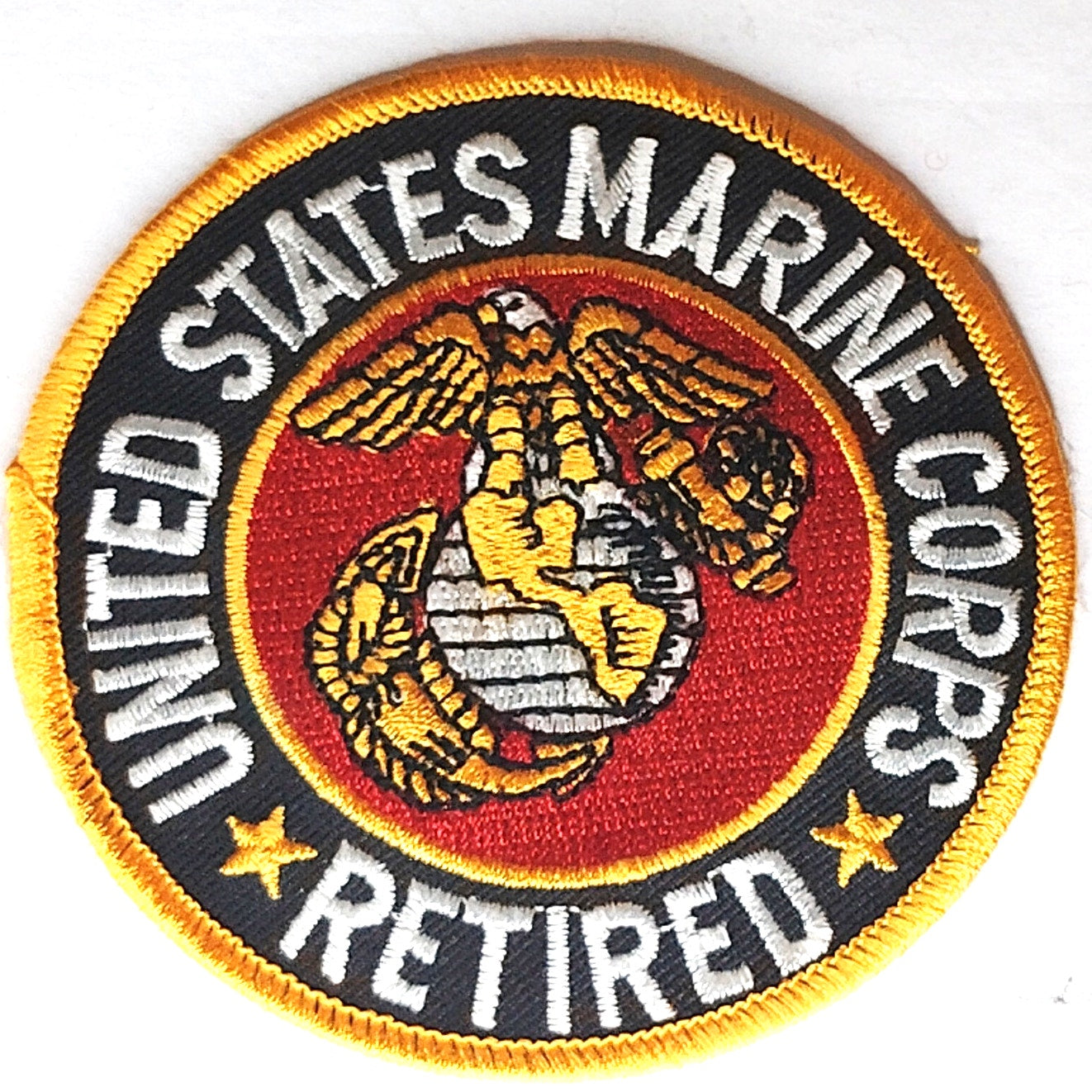 USMC Retired Patch Eagle Globe Anchor 3‑3/8" Round Patch
