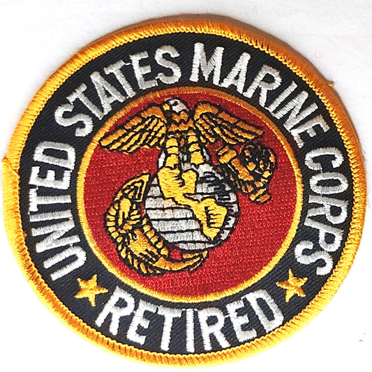 USMC Retired Patch Eagle Globe Anchor 3‑3/8" Round Patch