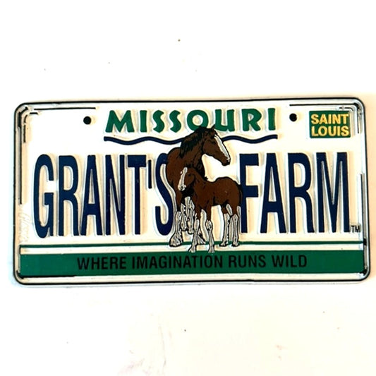 Missouri Grant’s Farm 3D PVC License Plate Magnet Clydesdale Foal 3.75" x 2"