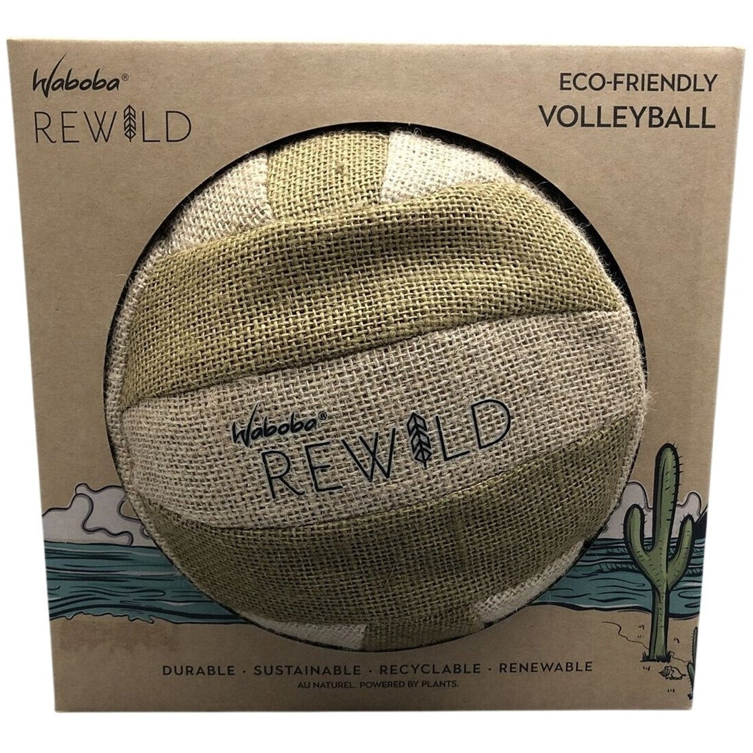 Waboba Eco-Friendly Volleyball Jute Plant Rubber Tree Sustainable Fun, 9.25"D