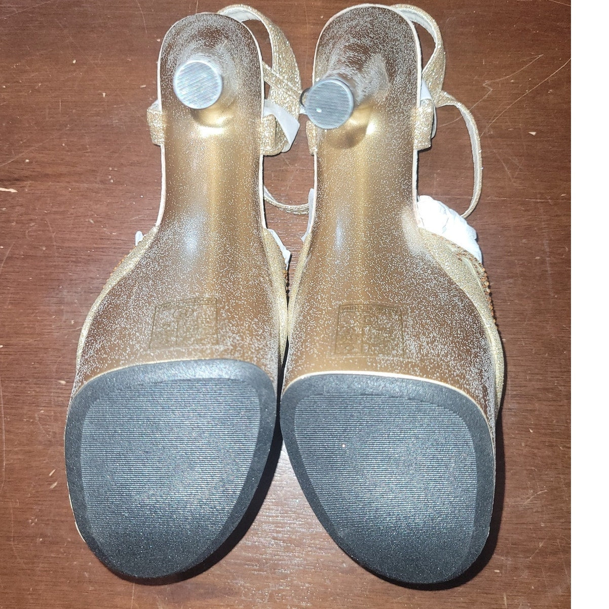 Ellie Shoes Women’s Gold Platform, Stiletto Heeled Sandals – 709-UNITY, Size 8