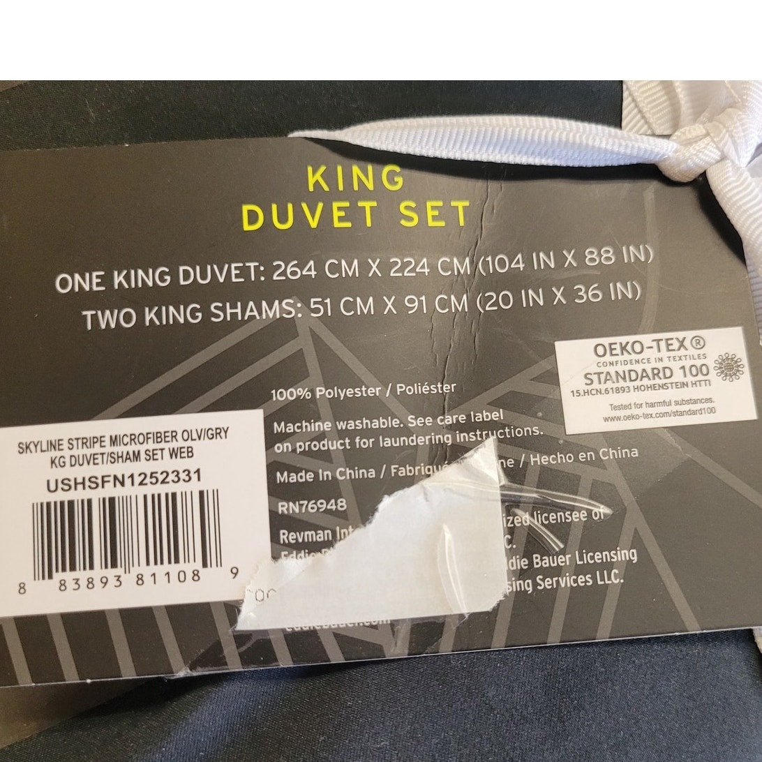 Eddie Bauer- King Duvet Cover Set, Reversible Bedding Set with Matching Sham(s)