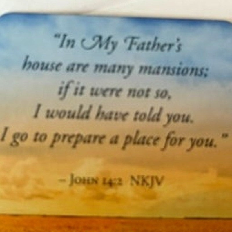 Christian Scripture Fridge Magnet John 14:2 Golden Field Guideposts 1.75x1.75