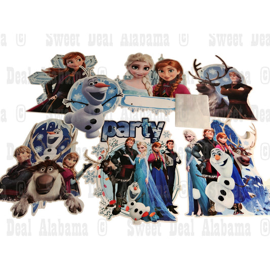 Frozen Party Vertical Hanging Signs – Welcome Banner with All Characters