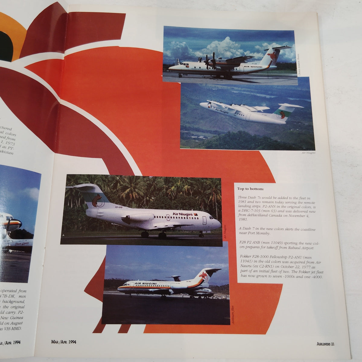 Vintage Airliners Magazine Mar/Apr 1994 Southern Birds of Paradise 727 Dive